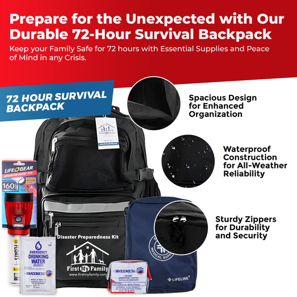 4 Person Earthquake/Disaster Survival Kit with Lifestraw Go Advanced Water Filter